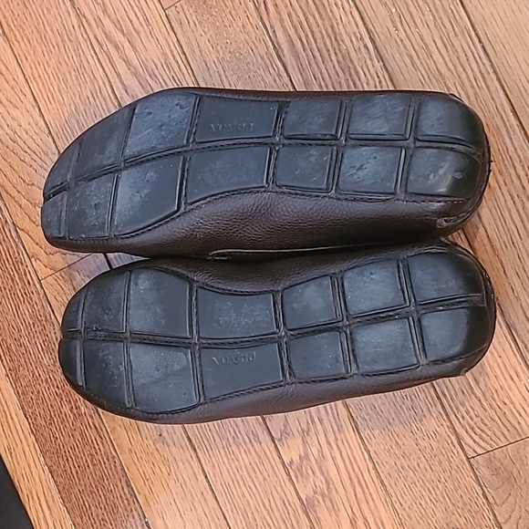 Men's Brown Pebbled Leather Prada Loafers - Picture 11 of 11